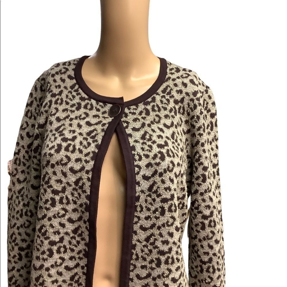 NWT Jones New York leopard print one button cardigan size S new with tags Y2K - Picture 5 of 13